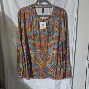 Naked Long Sleeve Paisley Top - Multicolor